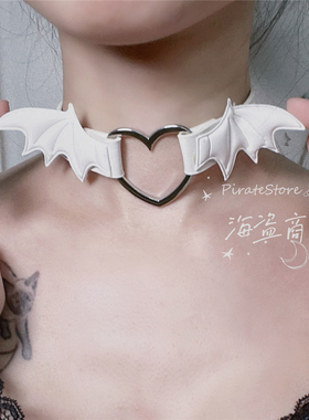 蝙蝠爱心甜酷暗黑choker项圈