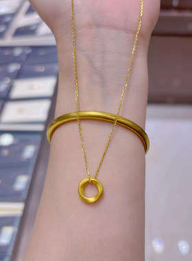 新款黄金莫比乌斯环金包银项链女