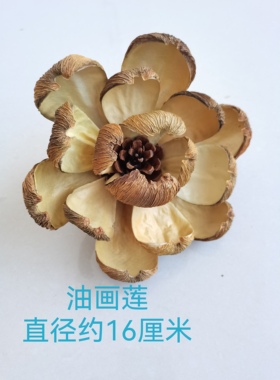 油画莲手工干花真花果壳花苞油画牡丹小众永生花花苞禅意装饰摆件