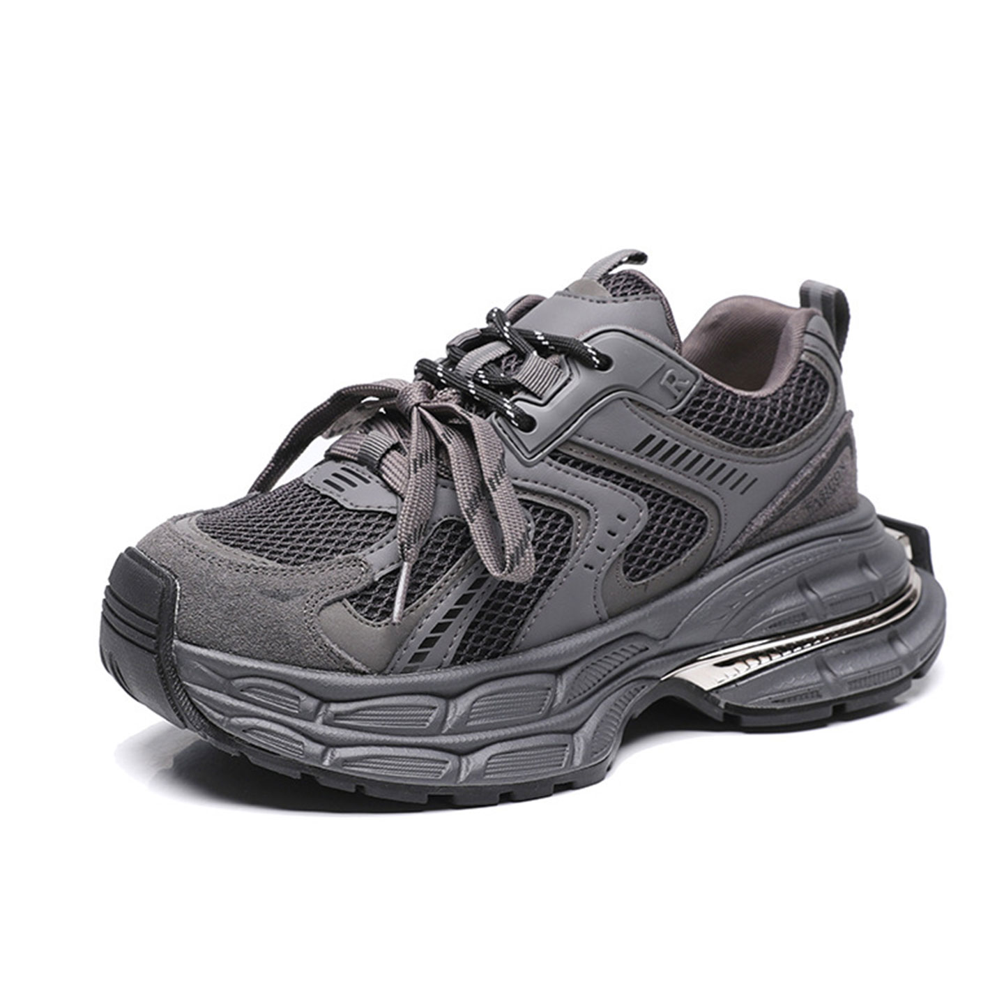 老爹鞋女款2025新款真皮秋冬季加棉加绒轻便防滑厚底增高运动鞋子 - 图3