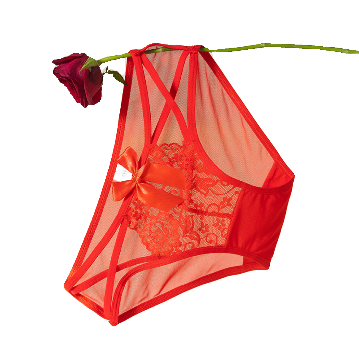 2/4条性感红色蕾丝内裤女低腰透明无痕镂空本命年大码棉档三角裤,淘宝优惠券,粉丝福利购,淘宝优惠卷