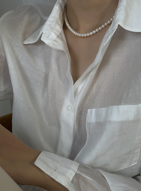 精品/天然正圆强光珍珠项链