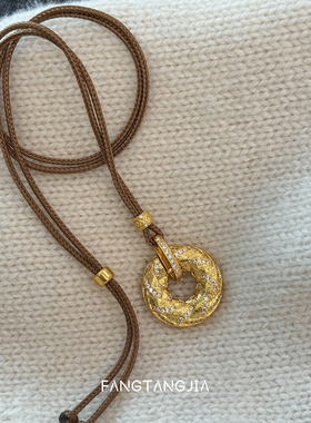 方糖家甜甜圈拉丝平安扣项链