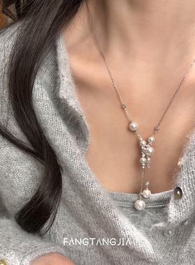 方糖家璀璨星芒珍珠纯银项链