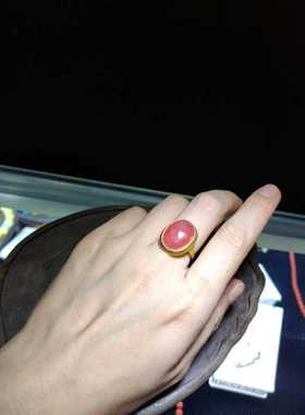 阿根廷红纹石冰种活口可调节戒指