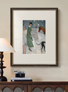 挚爱》北欧瑞典小众艺术挂画法式复古客厅餐厅中古风人物装饰画