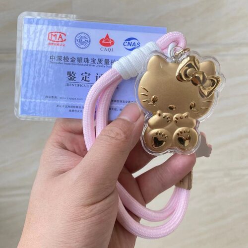 含金钥匙扣hellokitty凯蒂猫kt黄金手机包包挂件生日礼物女生礼品 - 图2