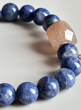 孤品 老料蓝兔毛团团／香槟兔毛切925进口银饰