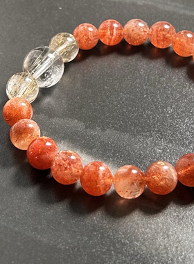 售罄 天然阿鲁沙手链金太阳石金发晶银发晶手链 仅欣赏拍下不发货