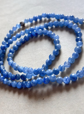 水五行 无优化天然蓝晶石4+mm水晶锁骨链 可做三圈手链