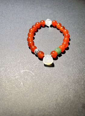 售罄 天然冰红南红玛瑙手链女款 浓郁国风 新古典新中式显白
