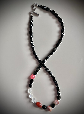 【黑桃皇后】天然石串珠项链小众高级感锁骨项链简约百搭显气质