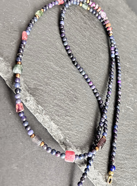 南非老矿幻彩舒俱来紫舒星际蓝碧玺简约项链毛衣链显白送闺蜜好礼