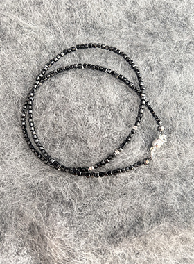 福利放漏  黑尖晶祖母绿葡萄玉淡水珍珠锁骨choker项链毛衣链简约