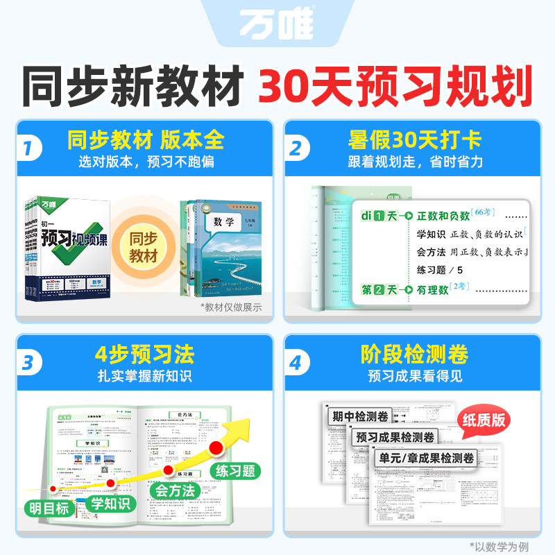 2026万唯预习视频课小升初衔接教材六年级升七年级上册语文数学英语生物地理课本6升7初一暑假作业万维中考预习练习册刷题资料