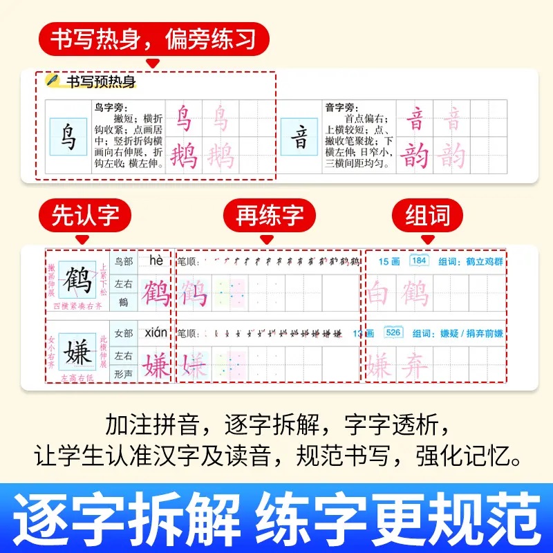 2025小豆同学小学生同步写好字一二年级三四五六年级上册暑假练字四点定位练字帖人教版小学生同步字帖暑假每日一练同步练字帖 - 图1