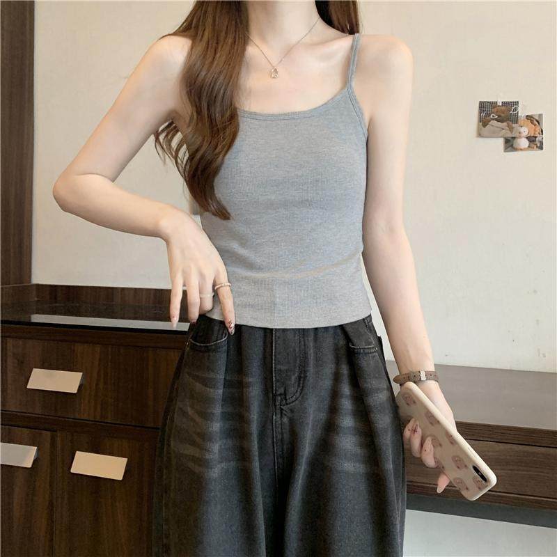 白色吊带显瘦小背心女2025夏季新款无胸垫辣妹西装内搭纯棉上衣服,淘宝优惠券,粉丝福利购,淘宝优惠卷