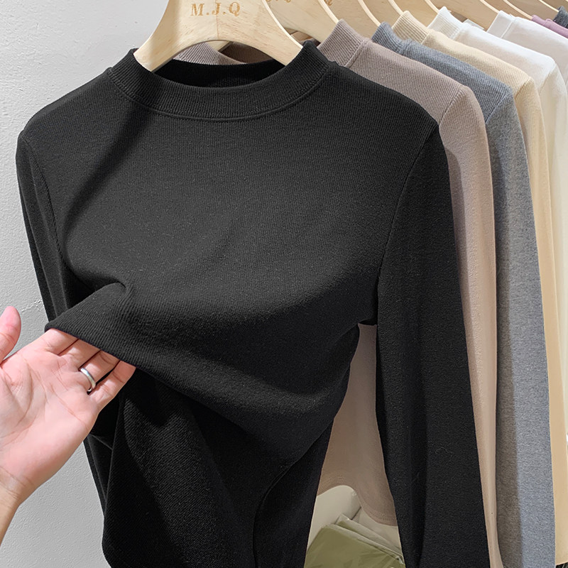 半高领打底衫女德绒内搭长袖T恤2025秋冬季修身显瘦纯色基础上衣,淘宝优惠券,粉丝福利购,淘宝优惠卷