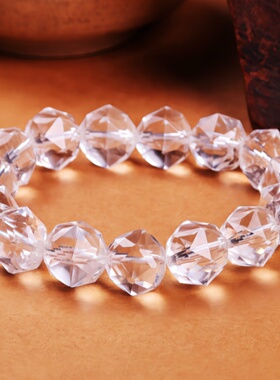 然白水晶手链128刻面64刻面切面