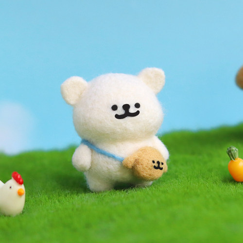 羊毛毡戳戳乐diy材料包新手手工自制线条小狗玩偶摆件挂件送礼物 - 图1