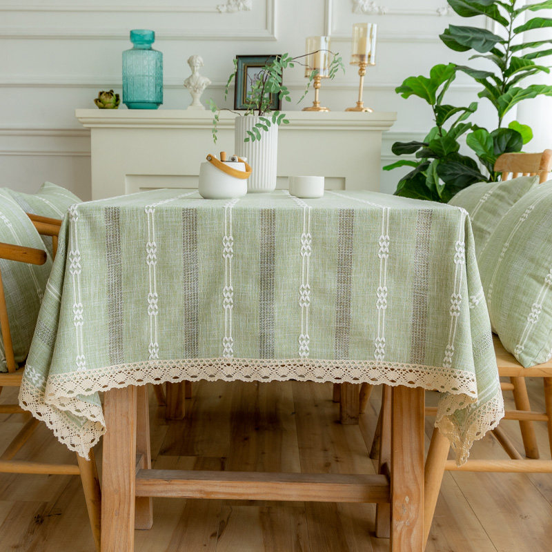桌布布艺棉麻轻奢浅绿色餐桌布日式长方形书桌台布小清新茶几布,淘宝优惠券,粉丝福利购,淘宝优惠卷