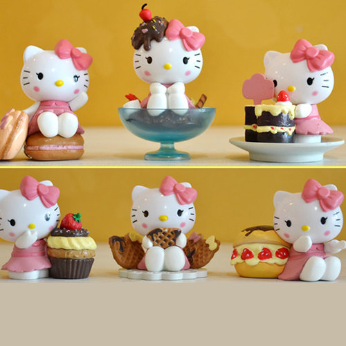 凯蒂猫点心款盲盒可爱摆件hello kitty猫樱桃巧克力超萌桌面摆件 - 图0