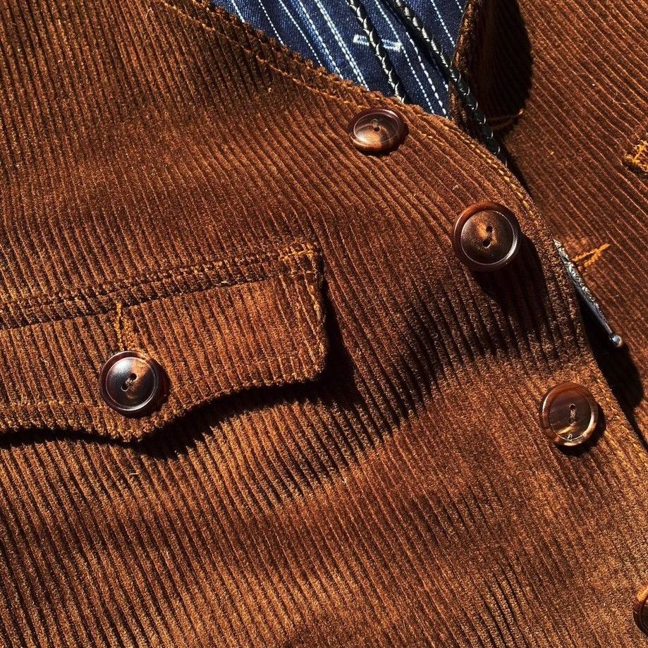 男士秋冬复古美式粗花呢拼接灯芯绒猎装商务马甲绅士装短款背心 - 图2