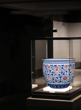 景德镇落地新中式风鱼缸装饰品