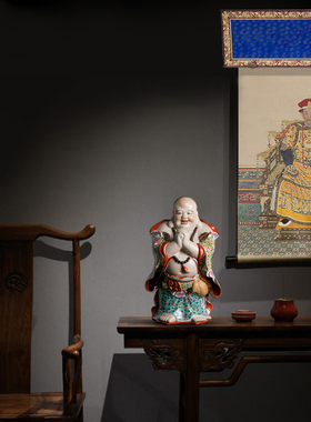 景德镇中式风居家供奉艺术弥勒佛