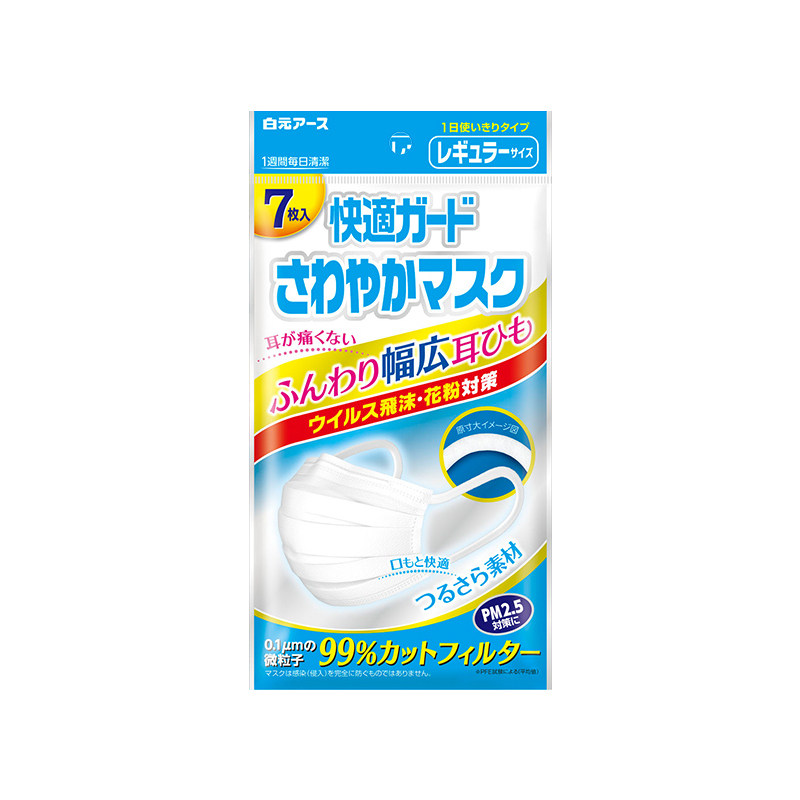日本白元防雾霾口罩舒适透气防尘防飞沫花粉不勒耳7枚非独立包装 - 图3