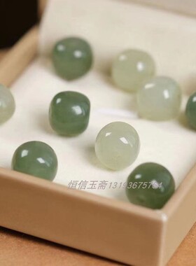 厂家直销湖水绿老型珠散珠DIY和田玉手链项链配珠饰品手工文玩配