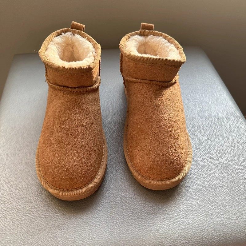 断码清仓捡漏~冬季3CM低跟真皮雪地靴女短靴加厚加绒保暖防滑棉鞋,淘宝优惠券,粉丝福利购,淘宝优惠卷