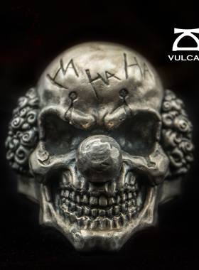 伏尔甘骷髅小丑戒指复古创意装饰