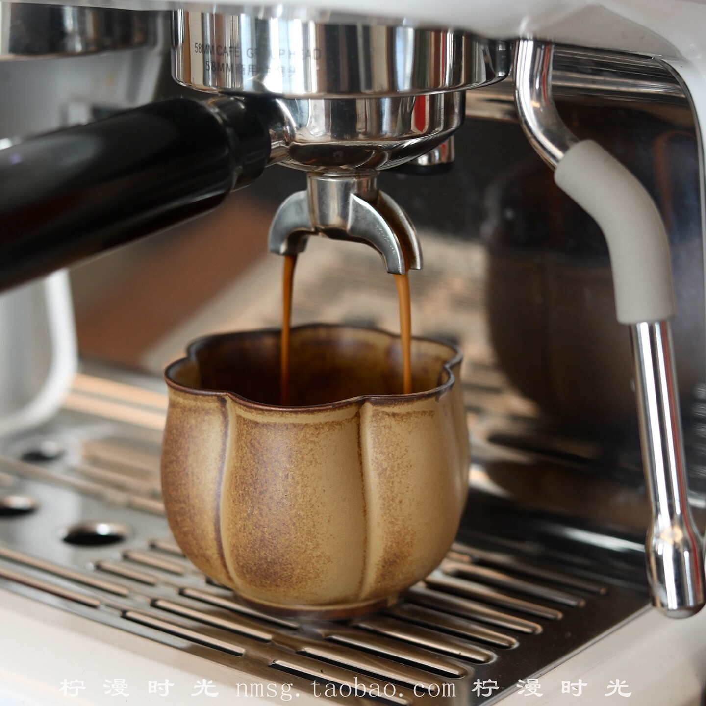 小众窑变釉复古粗陶花口造型手握杯咖啡拉花杯拿铁杯主人杯茶水杯,淘宝优惠券,粉丝福利购,淘宝优惠卷