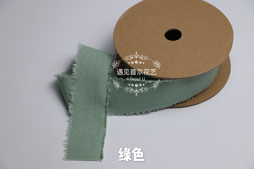 韩国进口棉布毛边花艺包装礼品DIY草帽装饰发带手工丝带 遇见首尔 - 图2