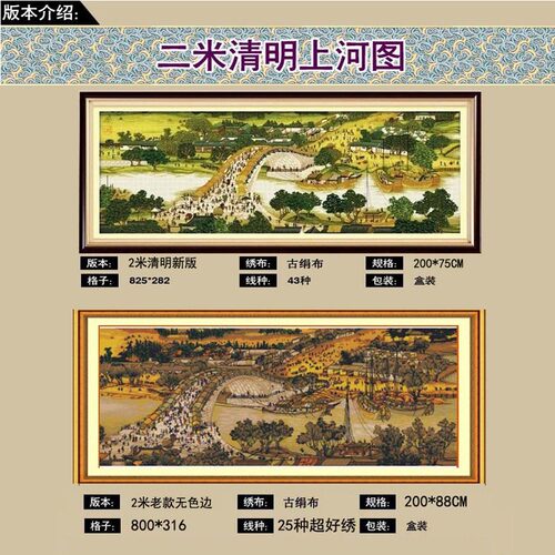 蒙娜丽莎清明上河图十字绣2米3m6米22米全景满绣客厅2026新款线绣 - 图1