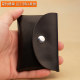 Mini men and women's ultra-thin small card bag buckle cowhide leather