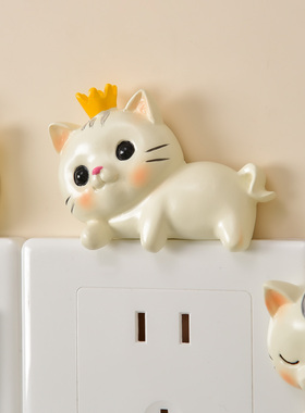 可爱猫咪创意开关面板遮瑕贴