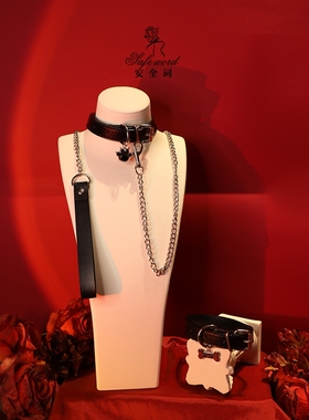 puppy项圈男女皮质choker带牵引绳sp工具亚克力猫抓手拍狗狗拍子