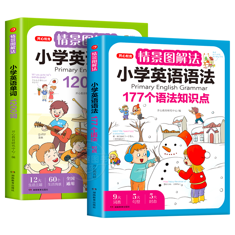 情景图解法小学英语单词1200词 小学英语语法知识大全一二三四五六年级177个语法知识点专项强化训练词汇句型总表讲解作文开心教育 - 图3