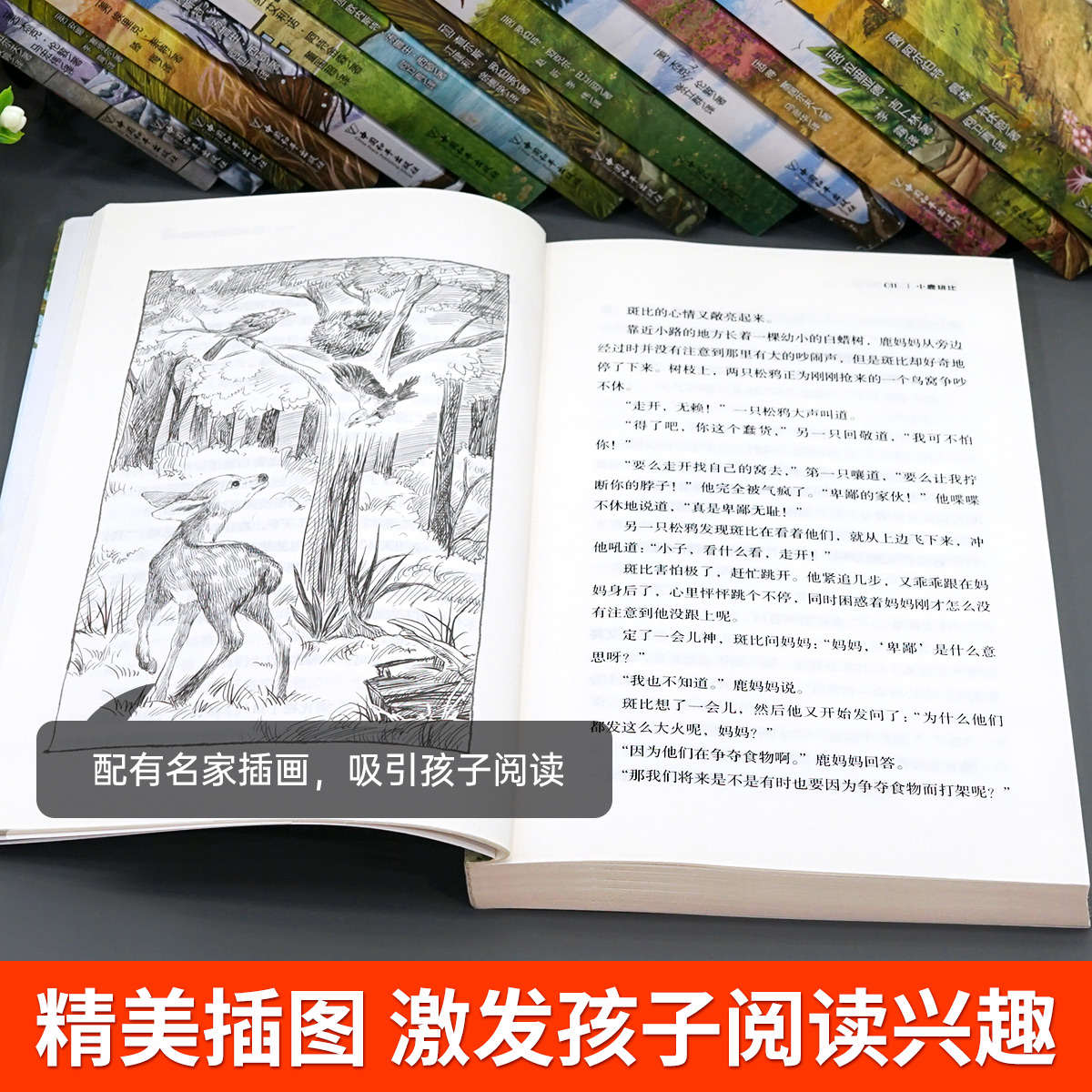 百年经典动物小说全套14册正版小学生三四五六年级阅读课外书必读老师推荐经典世界名著儿童读物青少年阅读小鹿斑比丛林故事黑骏马 - 图1