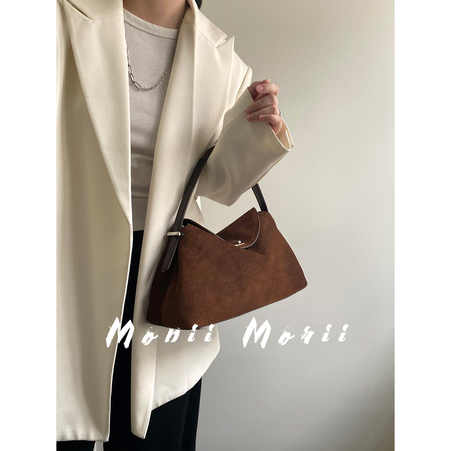 怪兽君小众设计磨砂真皮手提包复古斜挎包时尚女包包高级感通勤包,淘宝优惠券,粉丝福利购,淘宝优惠卷