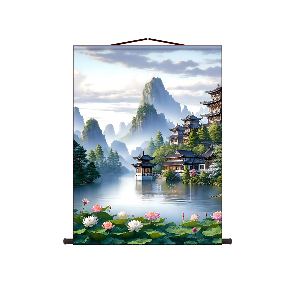 山水画佛道仙暗堂背景挂画仙境山水风景东北仙家招财无活物亭子画,淘宝优惠券,粉丝福利购,淘宝优惠卷