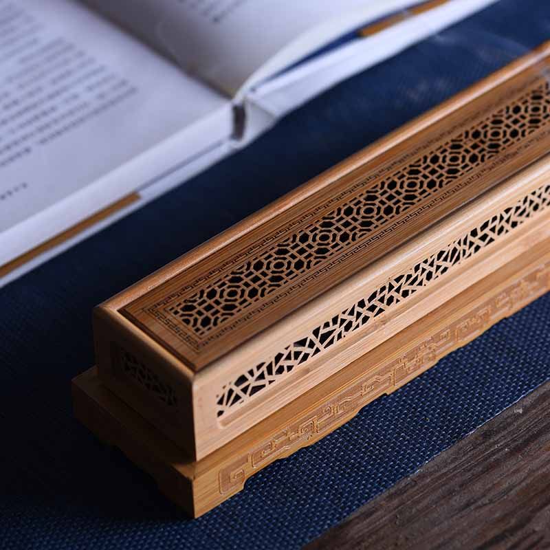 楠竹卧香炉线香盒竹木制熏香炉复古镂空焚香炉卧式藏香檀香托香座,淘宝优惠券,粉丝福利购,淘宝优惠卷