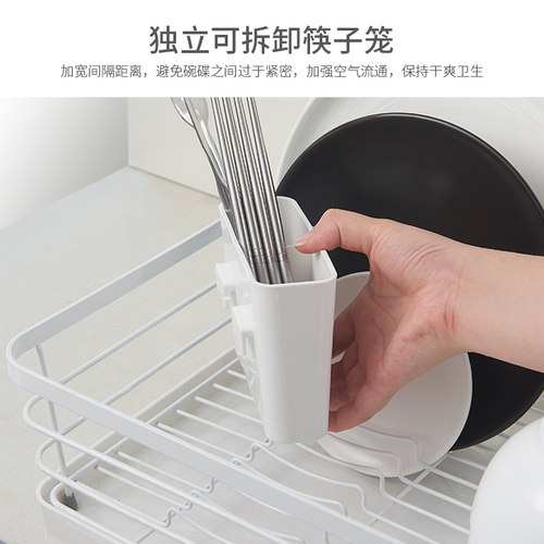 日式家用餐具沥水架沥碗晾置碗架盘碟收纳架放碗架塑料厨房置物架 - 图1