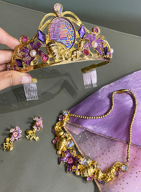 项链长发豪华风合金耳夹项链合金