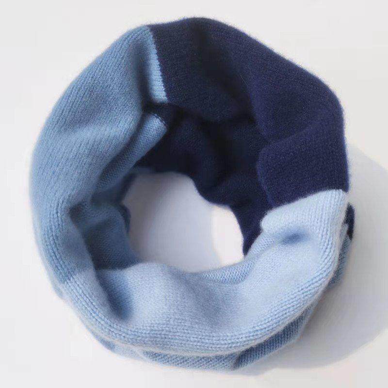 三色拼接高档羊绒围巾女冬季加厚韩版套头护颈保暖围脖百搭脖套,淘宝优惠券,粉丝福利购,淘宝优惠卷