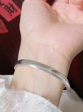 足银9999猫眼银手镯女