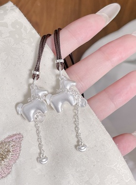 足银999纯银马上有钱项链女