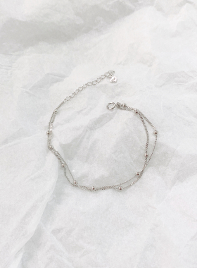 s925纯银双层光珠手链女气质简约